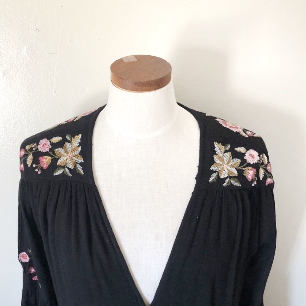 Free People Black Te Amo Babydoll Mini Dress - Picture 3 of 9